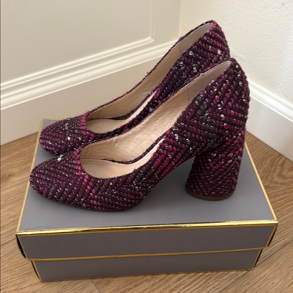 Burgundy Tweed Women's Heels